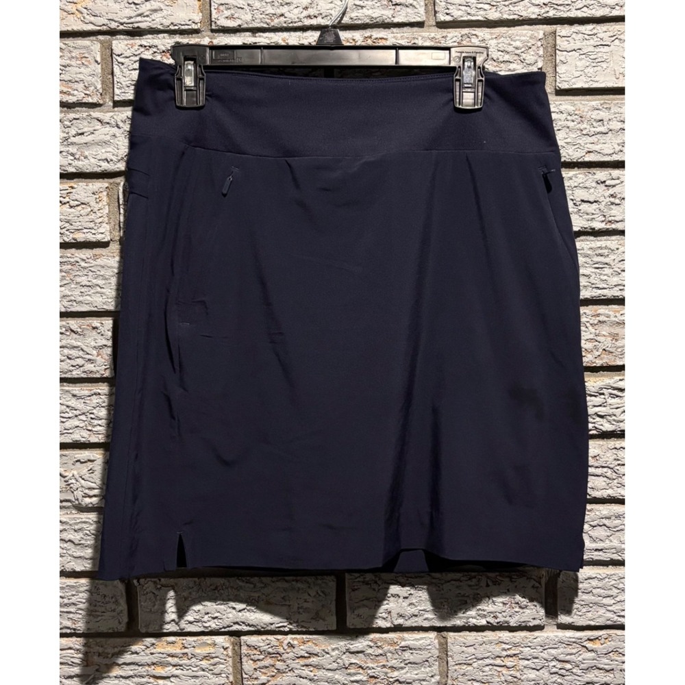 Athleta Soho Skort Navy Blue Active Travel Skirt with Pockets Size 10 Tall